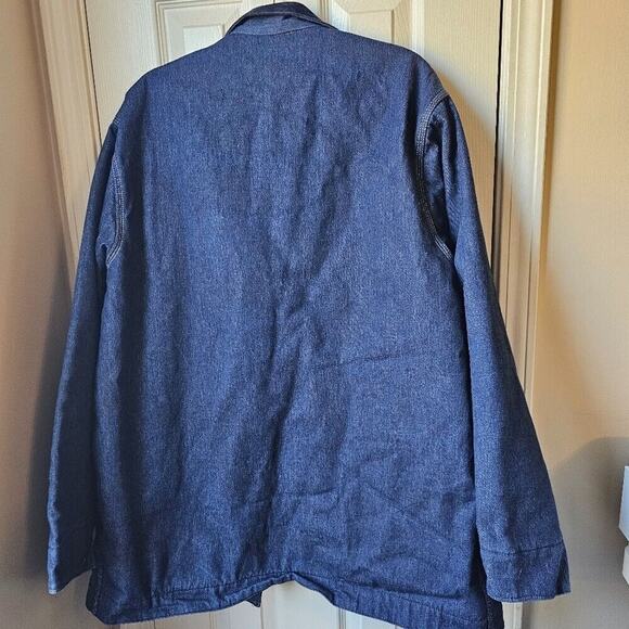 Vintage 1960-1970's Big Mac Denim Fleece Lined Work Wear Coverall Jacket Utility - Picture 5 of 12